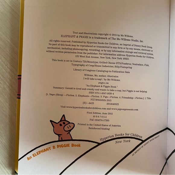 Set Of Two (2) Elephant & Piggie Books by Mo Willems: Slop & Take A Nap HB Good - Picture 6 of 11
